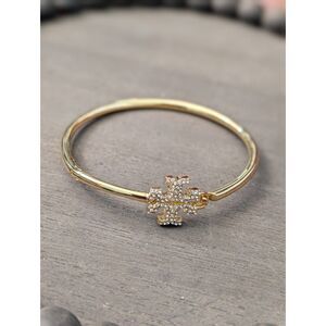 Tory Burch Kira Pave Logo Gold Bangle